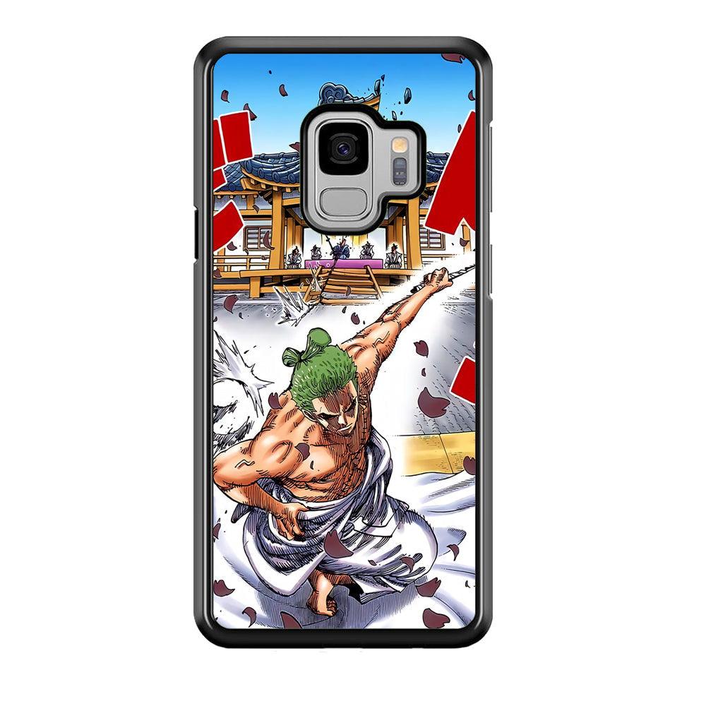 One Piece Zoro Invisible Cut Samsung Galaxy S9 Case-Rubber Black (2D Case)-Oxvistore