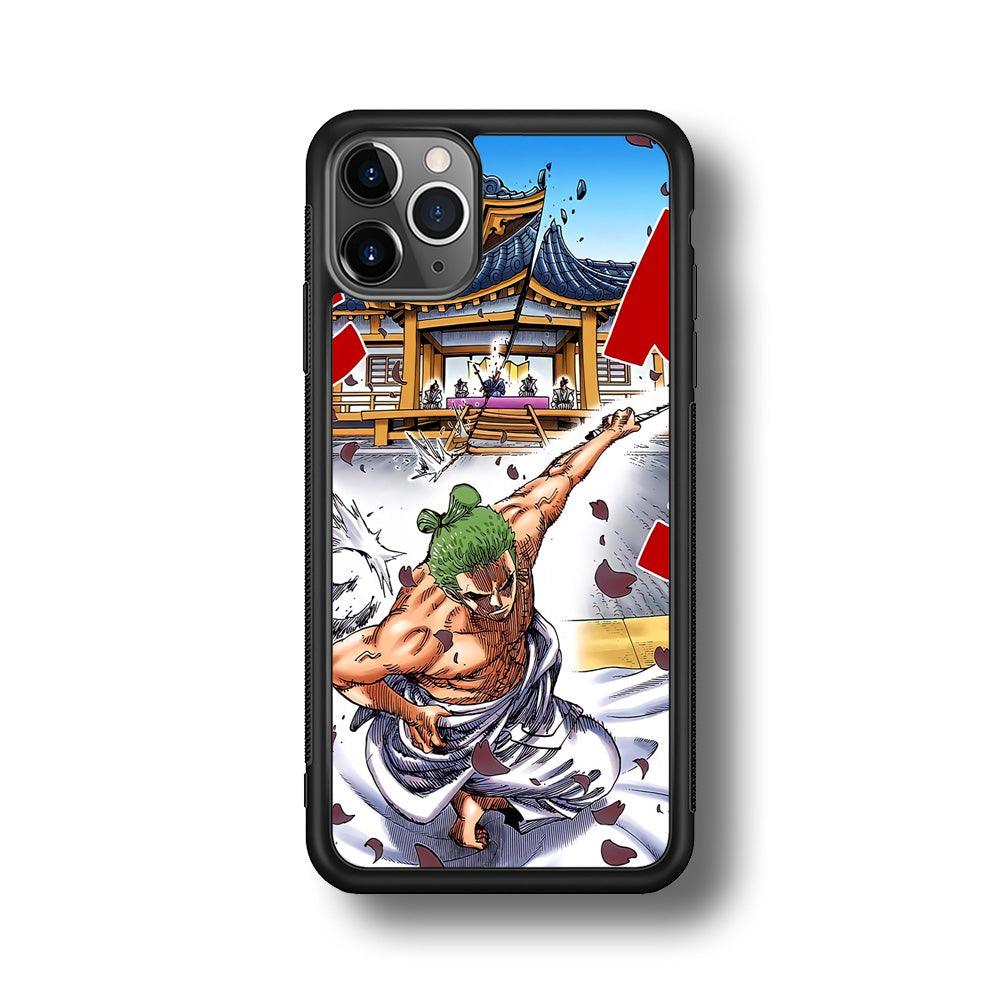 One Piece Zoro Invisible Cut iPhone 11 Pro Case-Rubber Black (2D Case)-Oxvistore