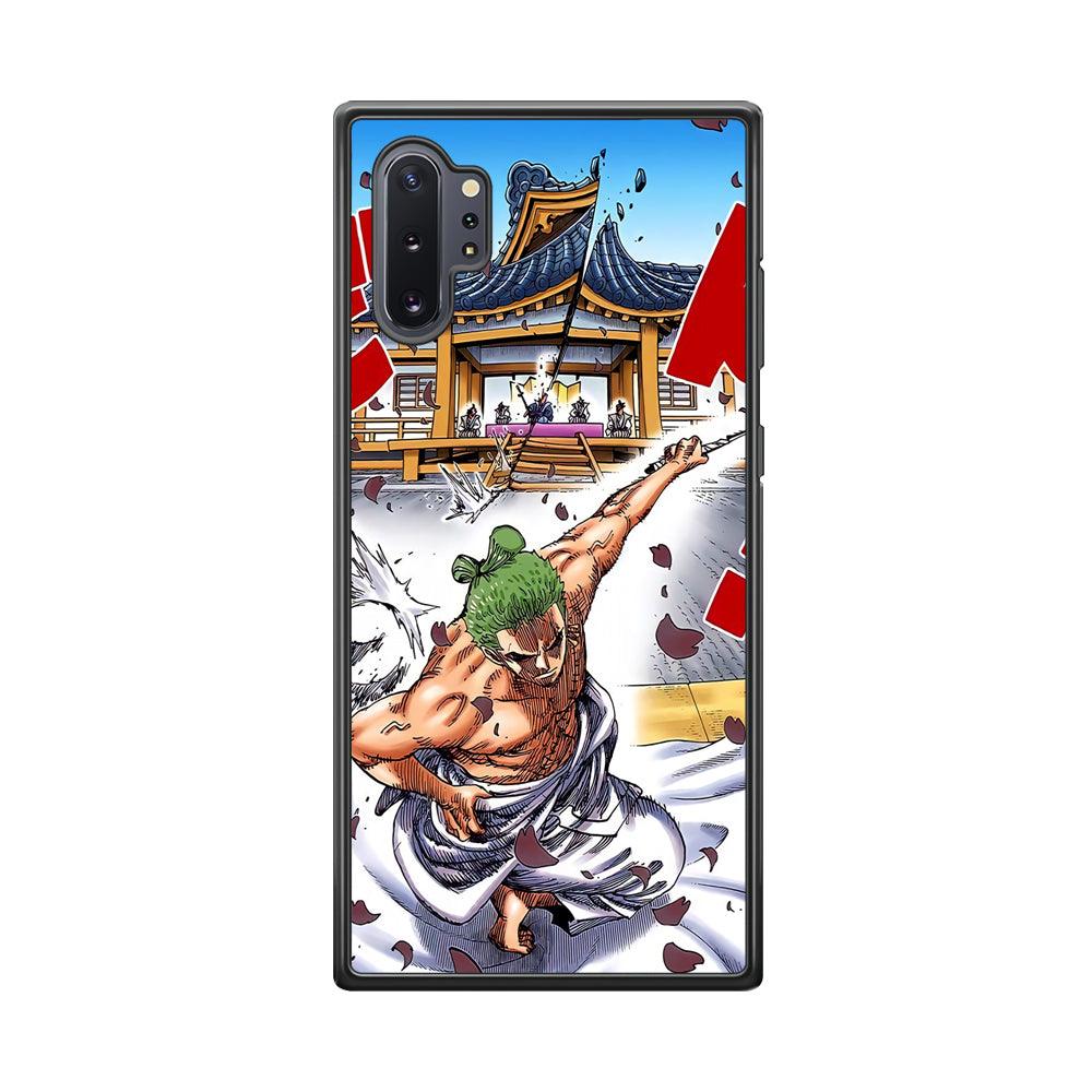 One Piece Zoro Invisible Cut Samsung Galaxy Note 10 Plus Case-Rubber Black (2D Case)-Oxvistore