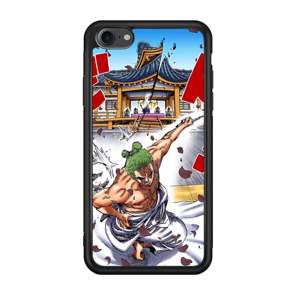 One Piece Zoro Invisible Cut iPhone 7 Case-Rubber Black (2D Case)-Oxvistore