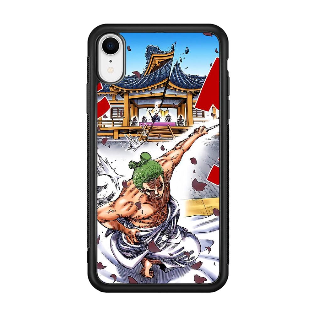 One Piece Zoro Invisible Cut iPhone XR Case-Rubber Black (2D Case)-Oxvistore