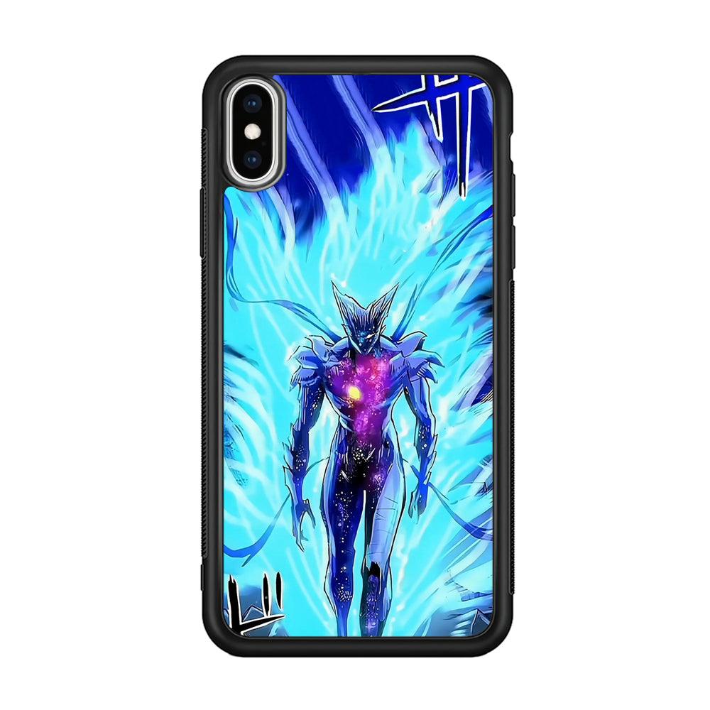 One Punch Man Cosmic Garou Show iPhone XS Case-Rubber Black (2D Case)-Oxvistore