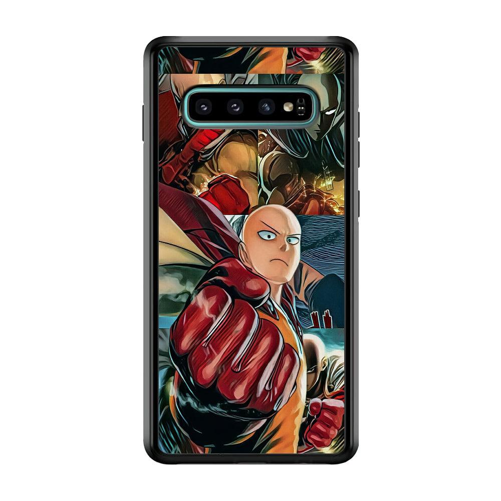 One Punch Man No Time to Smile Samsung Galaxy S10 Plus Case-Rubber Black (2D Case)-Oxvistore
