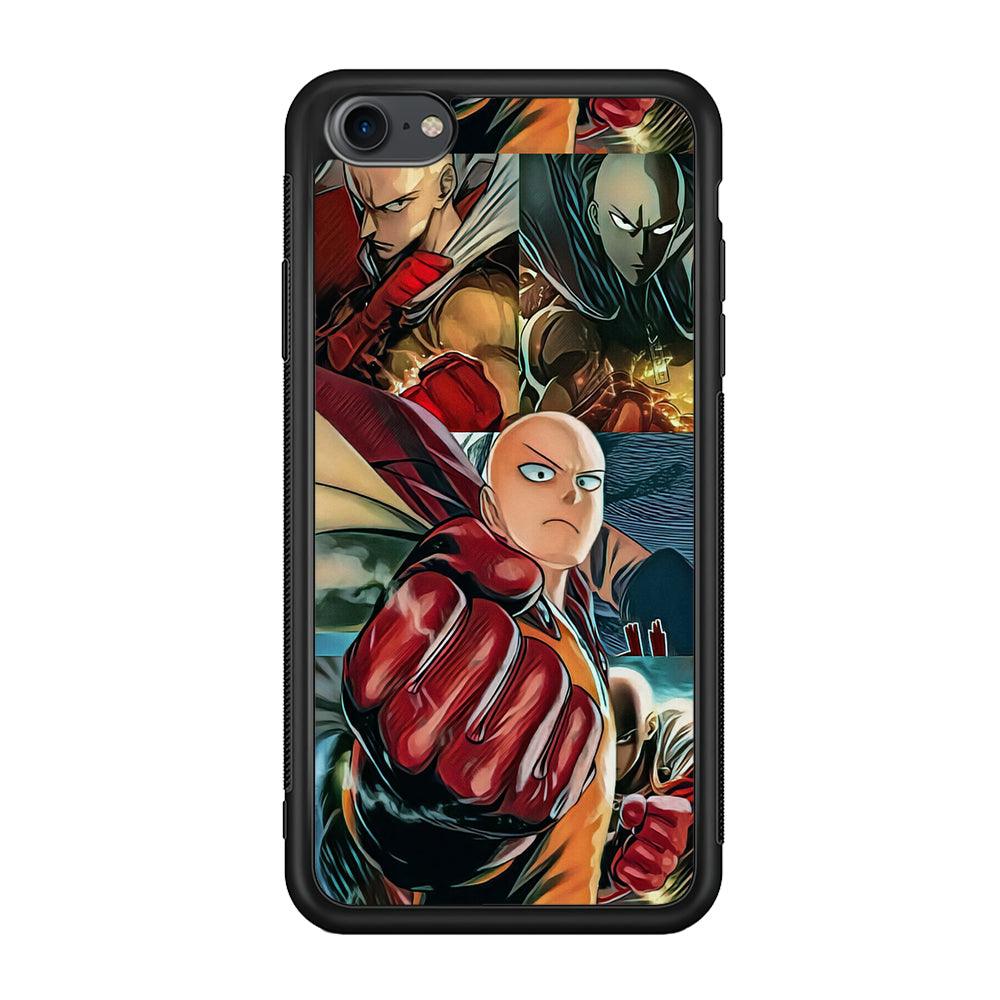 One Punch Man No Time to Smile iPhone 7 Case-Rubber Black (2D Case)-Oxvistore