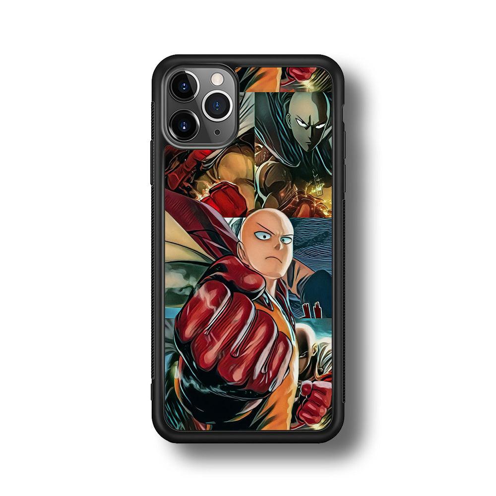 One Punch Man No Time to Smile iPhone 11 Pro Max Case-Rubber Black (2D Case)-Oxvistore