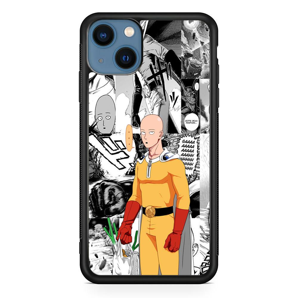One Punch Man Time for Discount iPhone 13 Case-Rubber White (2D Case)-Oxvistore