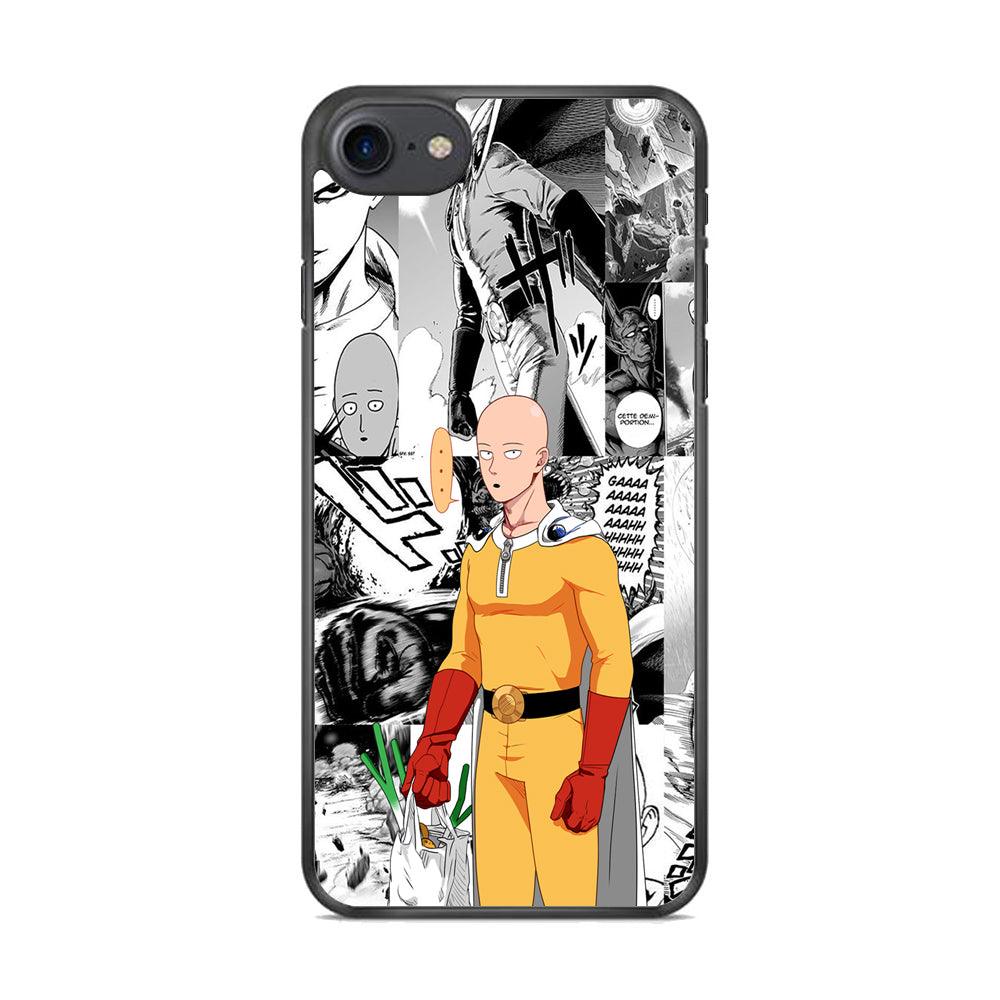 One Punch Man Time for Discount iPhone 8 Case-Rubber Black (2D Case)-Oxvistore