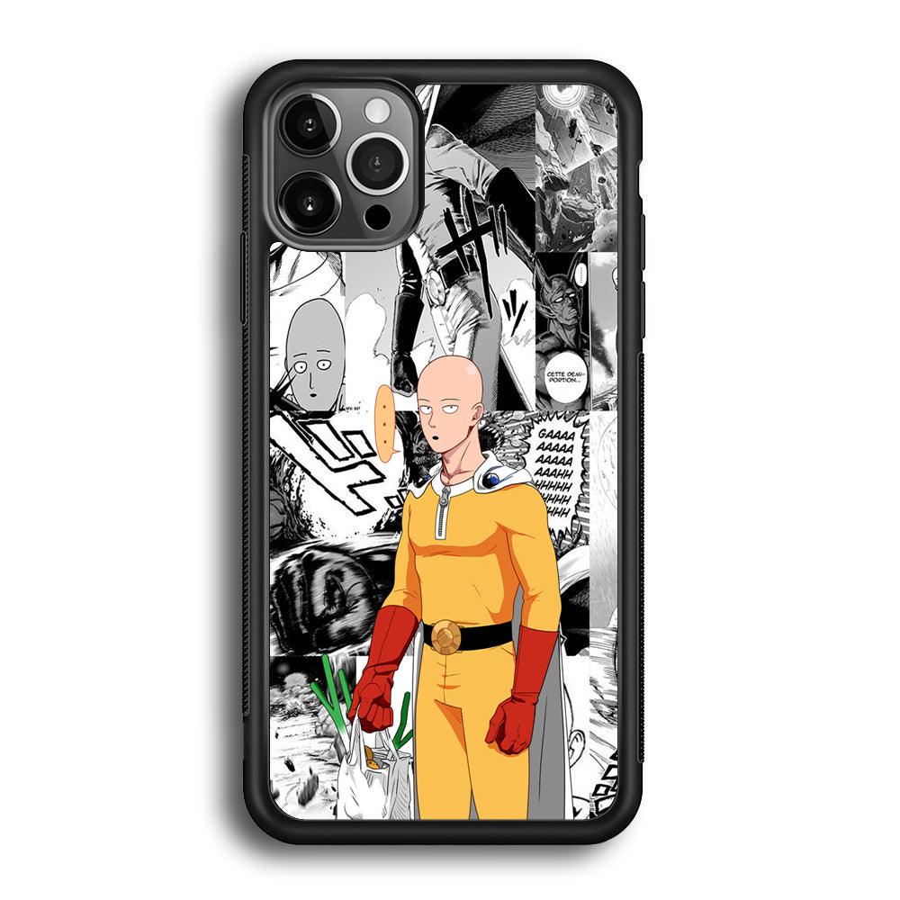 One Punch Man Time for Discount iPhone 12 Pro Max Case-Rubber Black (2D Case)-Oxvistore