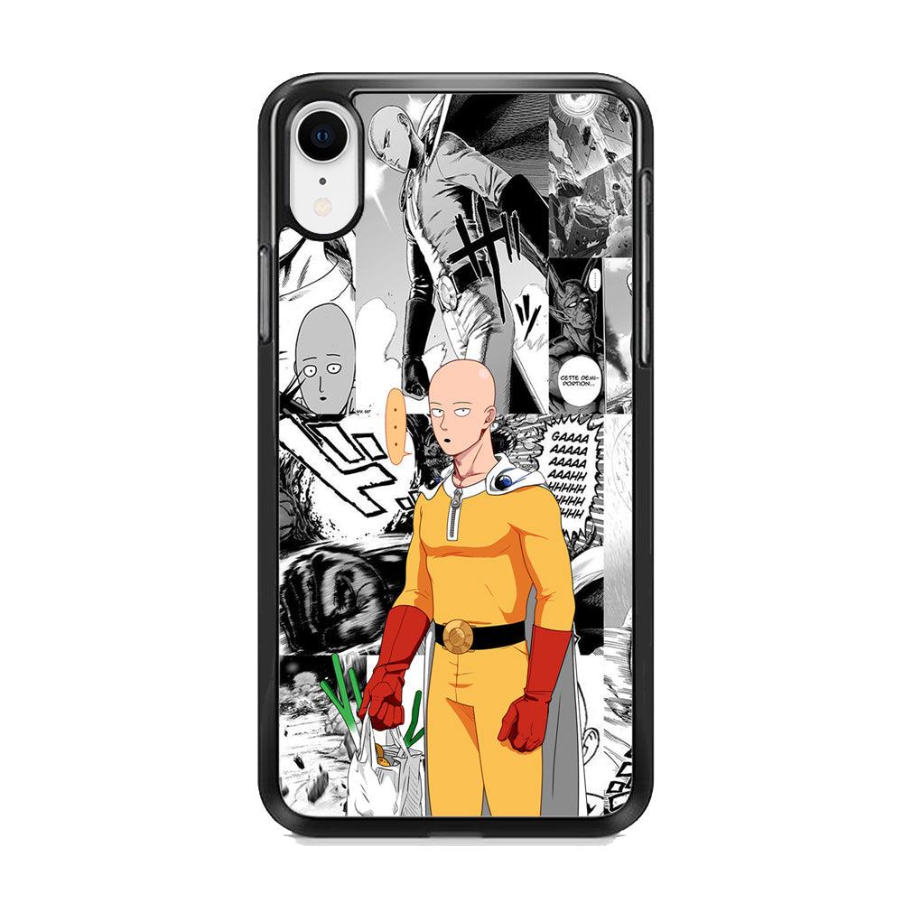 One Punch Man Time for Discount iPhone XR Case-Rubber Black (2D Case)-Oxvistore