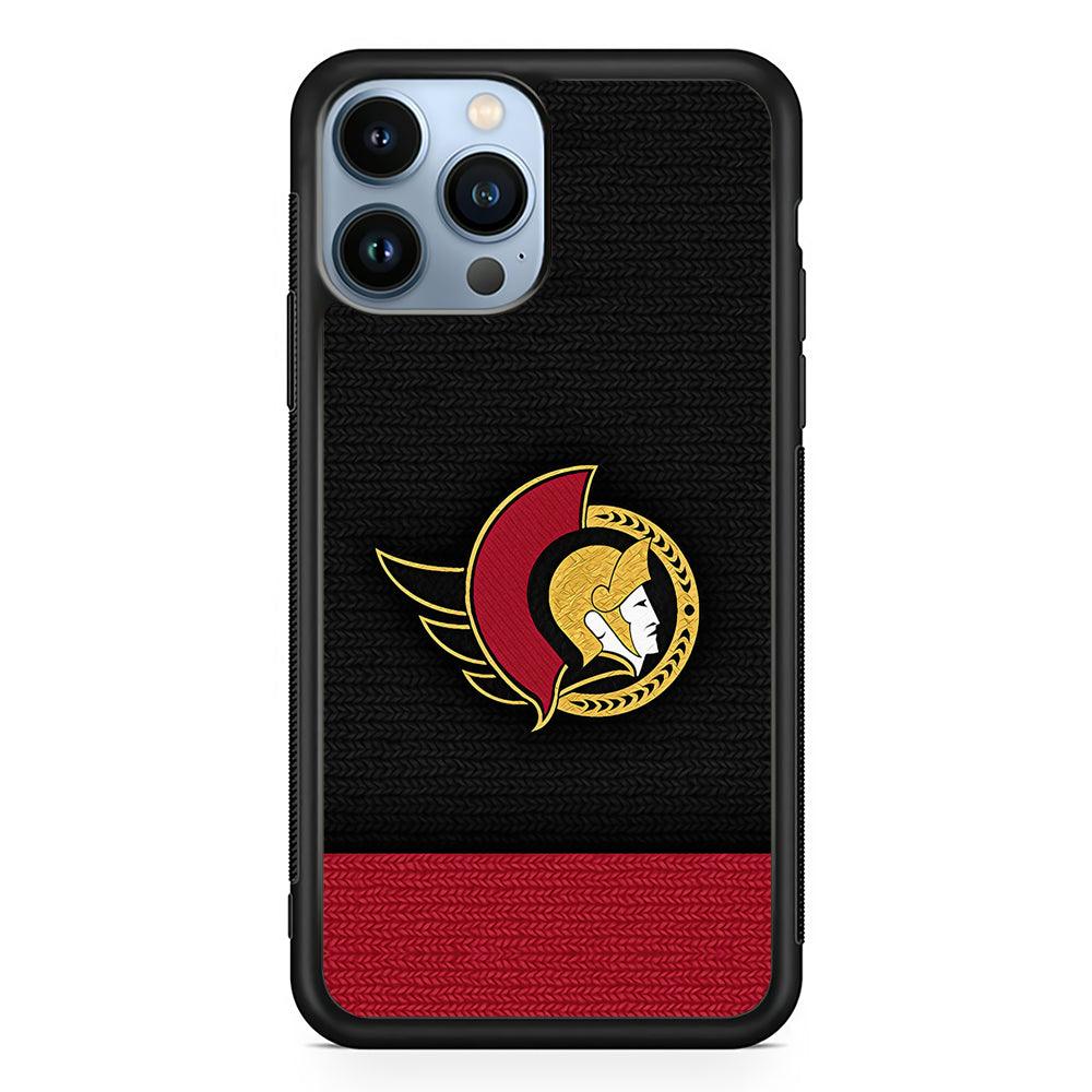 Ottawa Senators Pattern 2D Rubber Phone Case-Black-Oxvistore