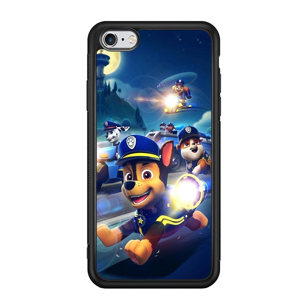 Paw Patrol Night on Duty iPhone 6 | 6s Case-Rubber Black (2D Case)-Oxvistore