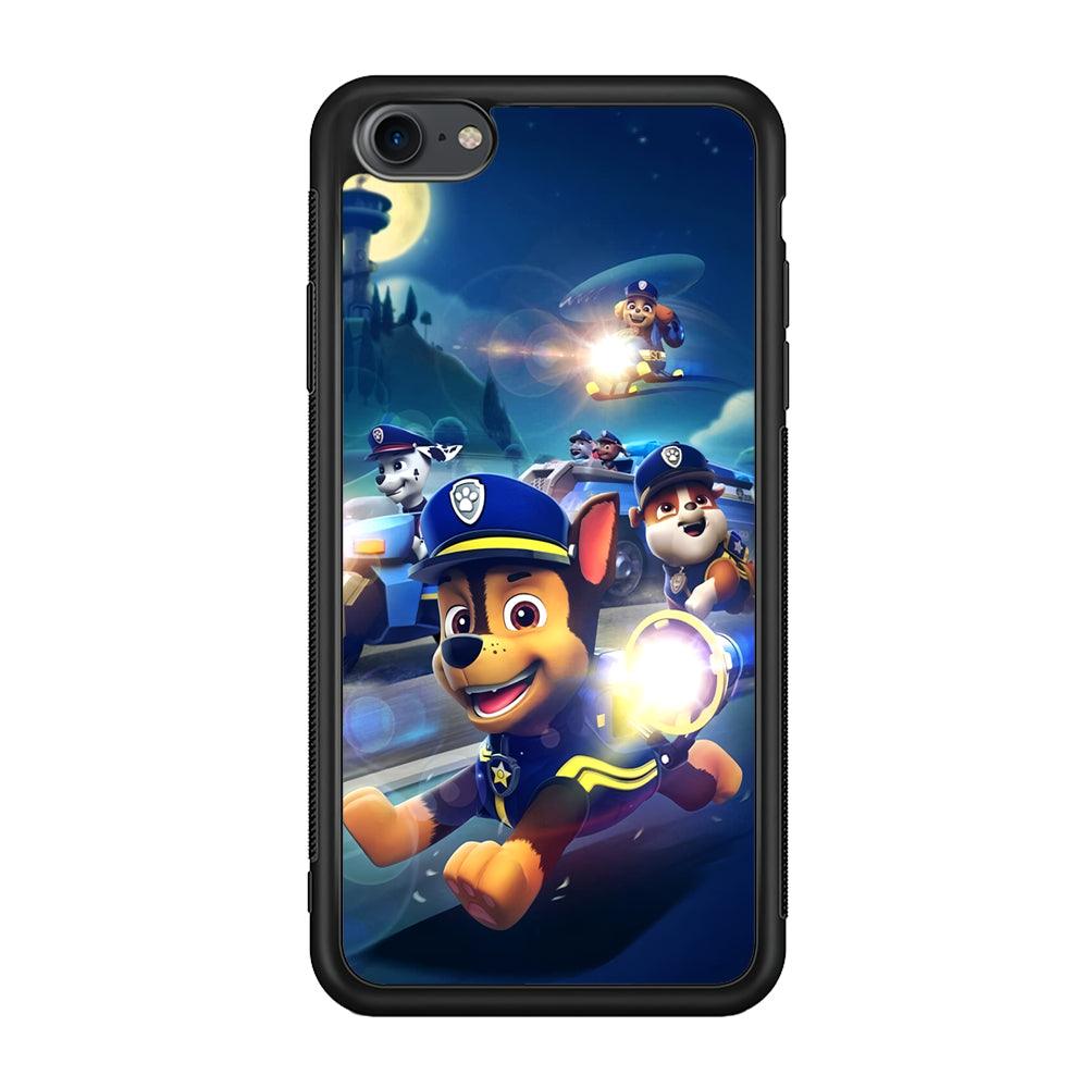 Paw Patrol Night on Duty iPhone 7 Case-Rubber Black (2D Case)-Oxvistore