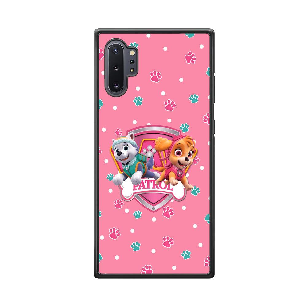 Paw Patrol Skye and Everest Pink Patroll Samsung Galaxy Note 10 Plus Case-Rubber Black (2D Case)-Oxvistore