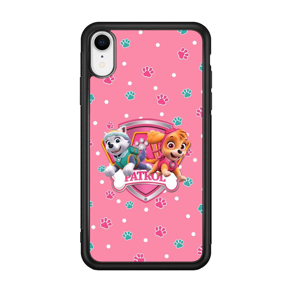 Paw Patrol Skye and Everest Pink Patroll iPhone XR Case-Rubber Black (2D Case)-Oxvistore
