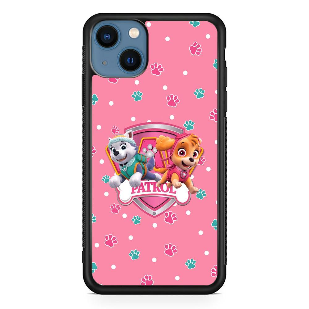 Paw Patrol Skye and Everest Pink Patroll iPhone 15 Case-Rubber Black (2D Case)-Oxvistore