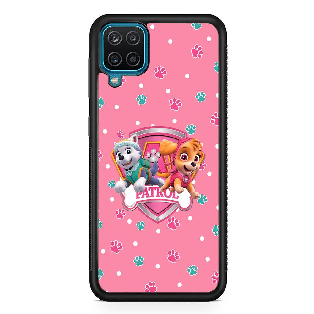 Paw Patrol Skye and Everest Pink Patroll Samsung Galaxy A12 Case-Rubber Black (2D Case)-Oxvistore