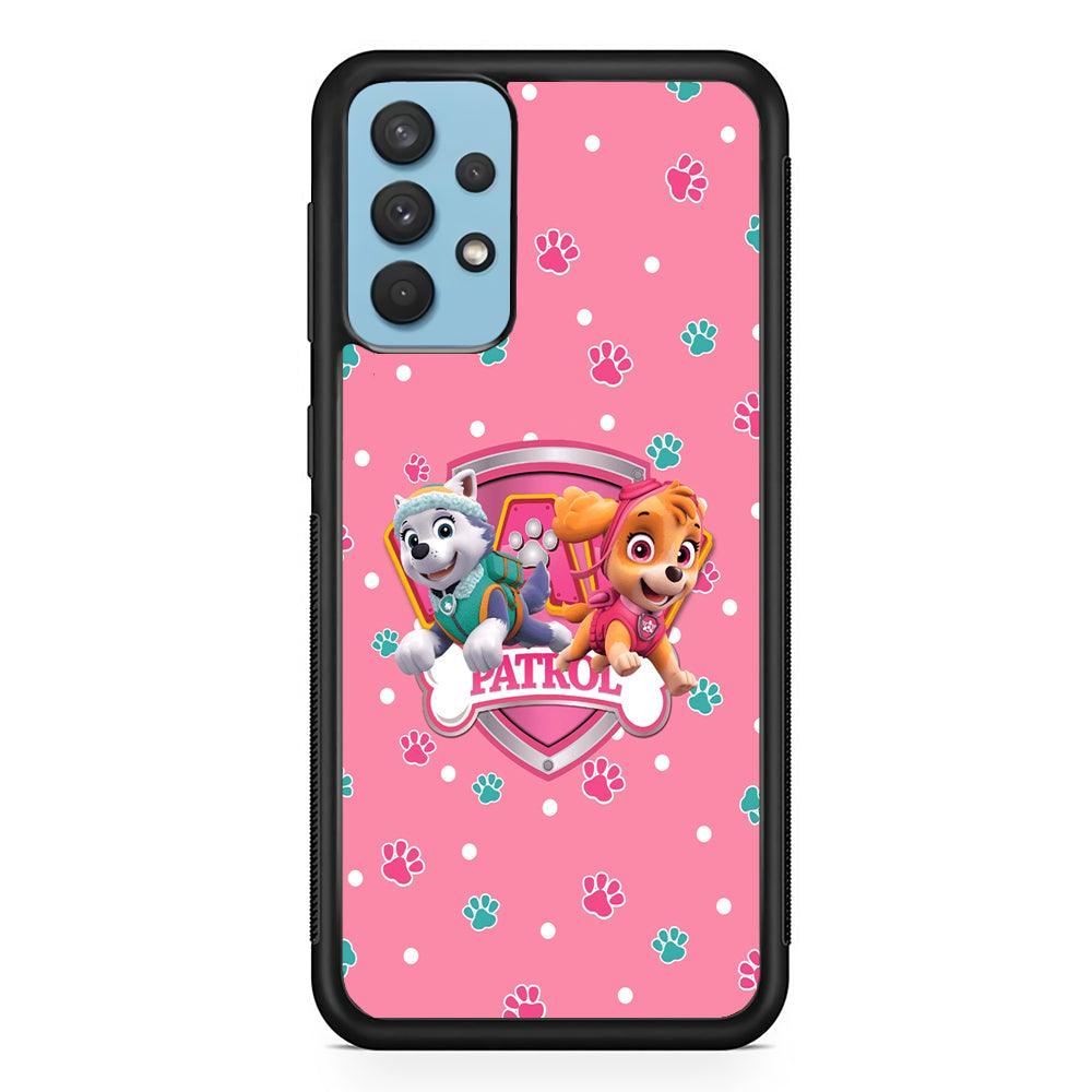 Paw Patrol Skye and Everest Pink Patroll Samsung Galaxy A32 Case-Rubber Black (2D Case)-Oxvistore