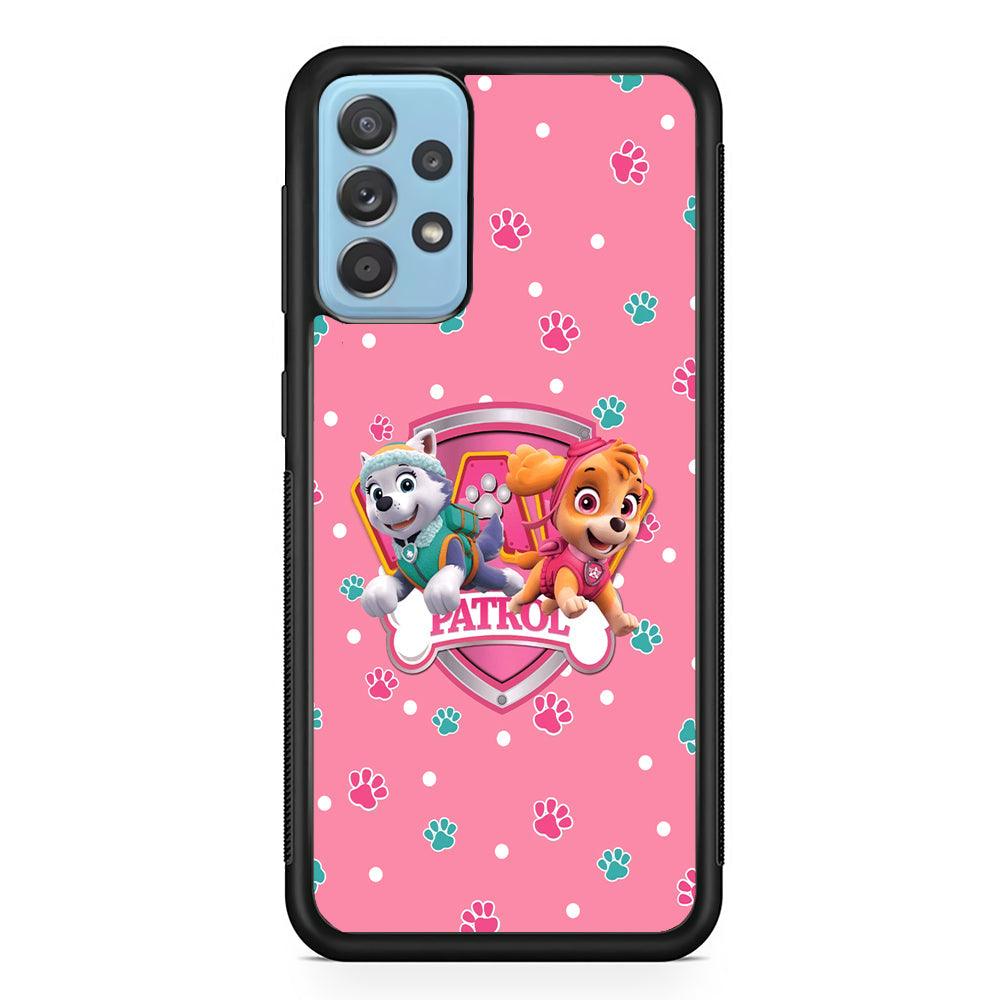 Paw Patrol Skye and Everest Pink Patroll Samsung Galaxy A52 Case-Rubber Black (2D Case)-Oxvistore