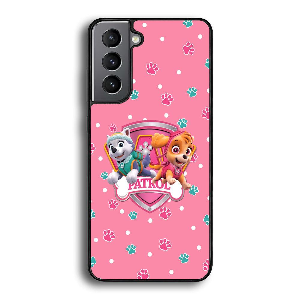 Paw Patrol Skye and Everest Pink Patroll Samsung Galaxy S21 Plus Case-Rubber Black (2D Case)-Oxvistore
