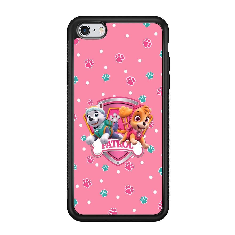 Paw Patrol Skye and Everest Pink Patroll iPhone 6 | 6s Case-Rubber Black (2D Case)-Oxvistore