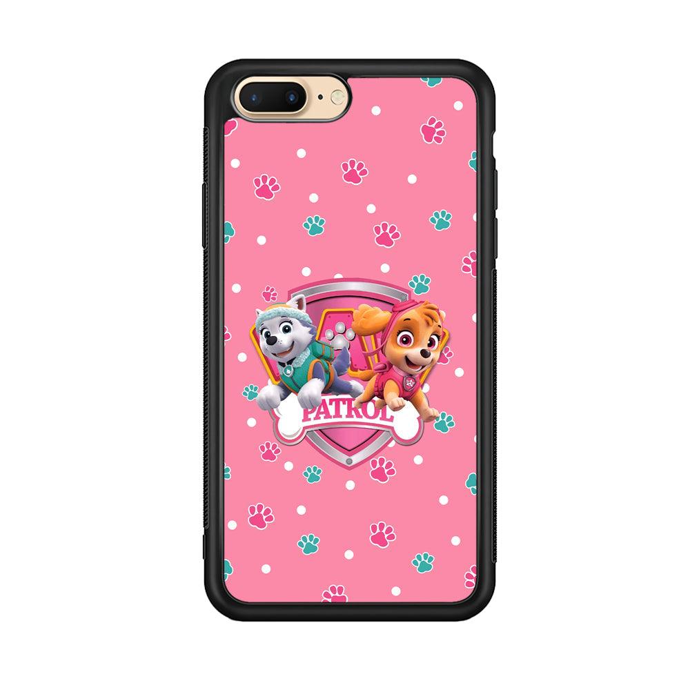Paw Patrol Skye and Everest Pink Patroll iPhone 7 Plus Case-Rubber Black (2D Case)-Oxvistore