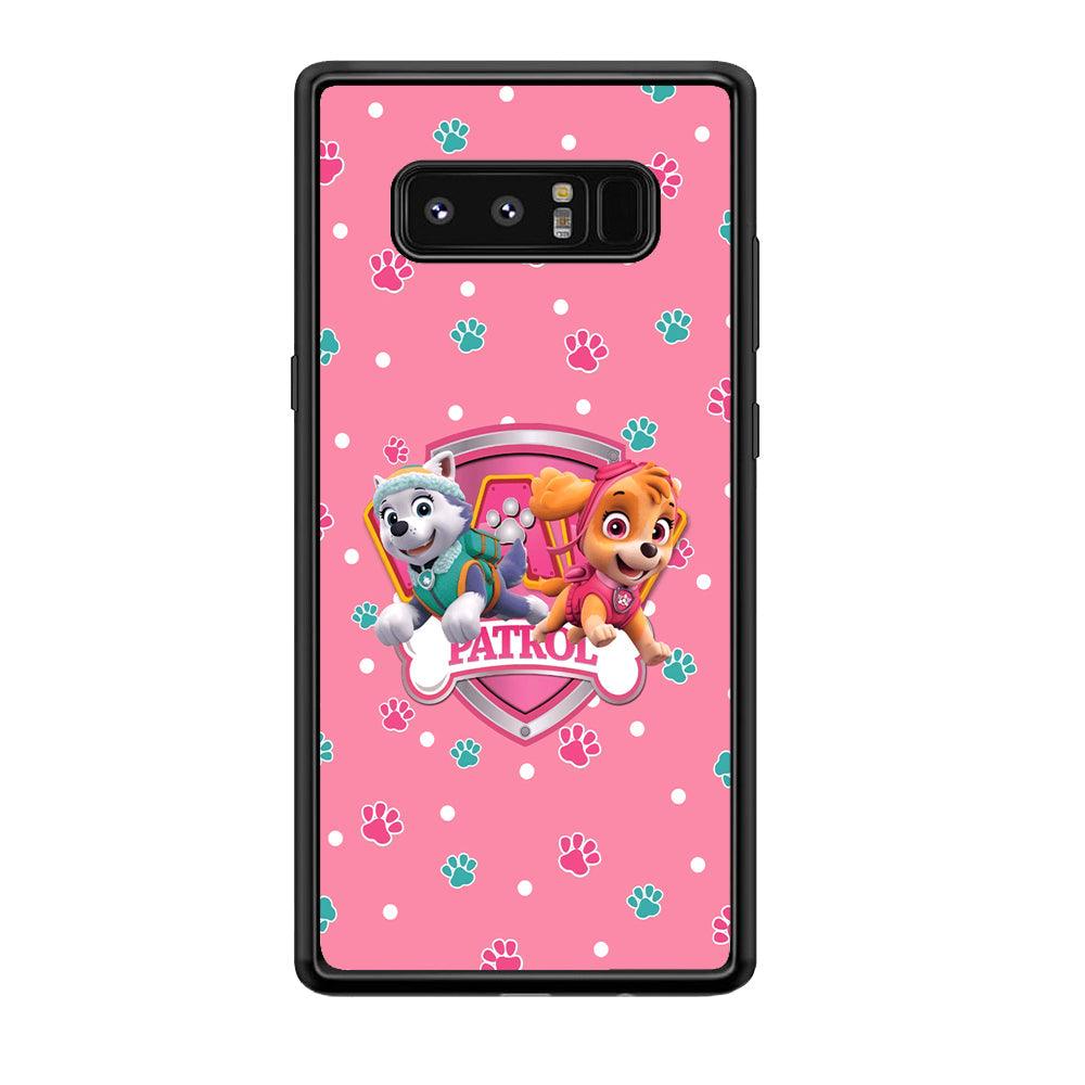 Paw Patrol Skye and Everest Pink Patroll Samsung Galaxy Note 8 Case-Rubber Black (2D Case)-Oxvistore