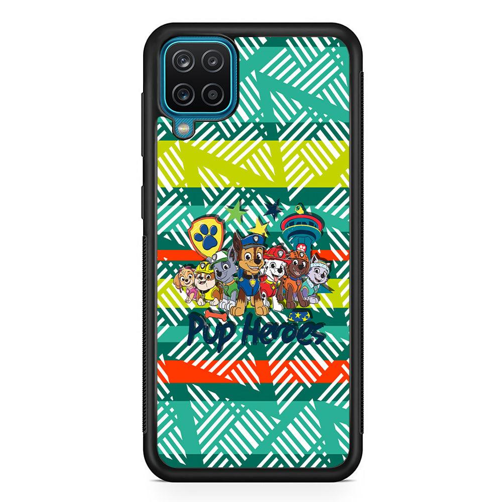 Paw Patrol The Pup Heroes Samsung Galaxy A12 Case-Rubber Black (2D Case)-Oxvistore
