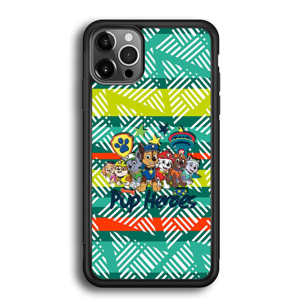 Paw Patrol The Pup Heroes iPhone 12 Pro Max Case-Rubber Black (2D Case)-Oxvistore