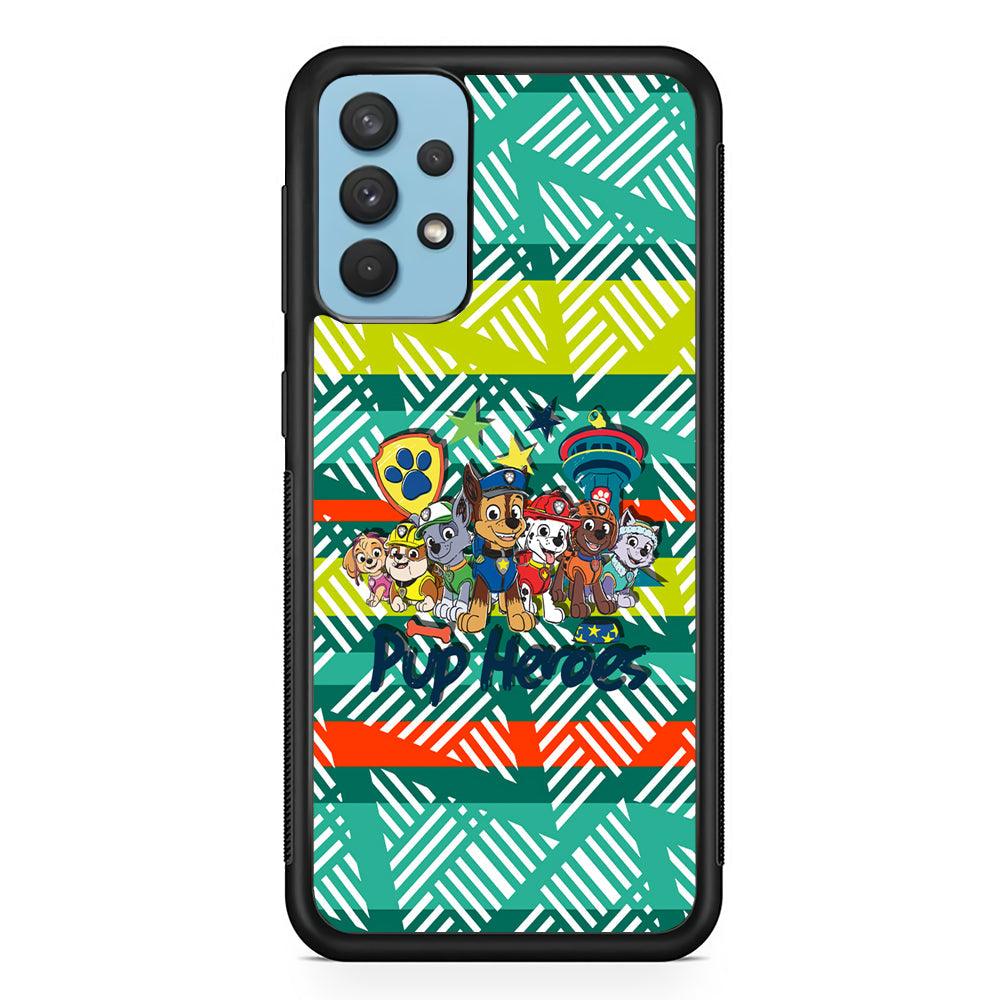 Paw Patrol The Pup Heroes Samsung Galaxy A32 Case-Rubber Black (2D Case)-Oxvistore