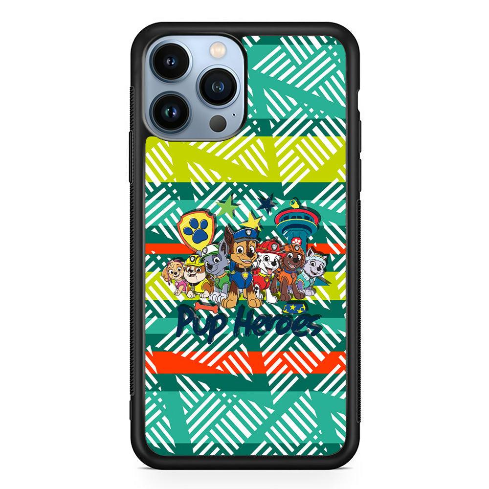 Paw Patrol The Pup Heroes iPhone 15 Pro Max Case-Rubber Black (2D Case)-Oxvistore