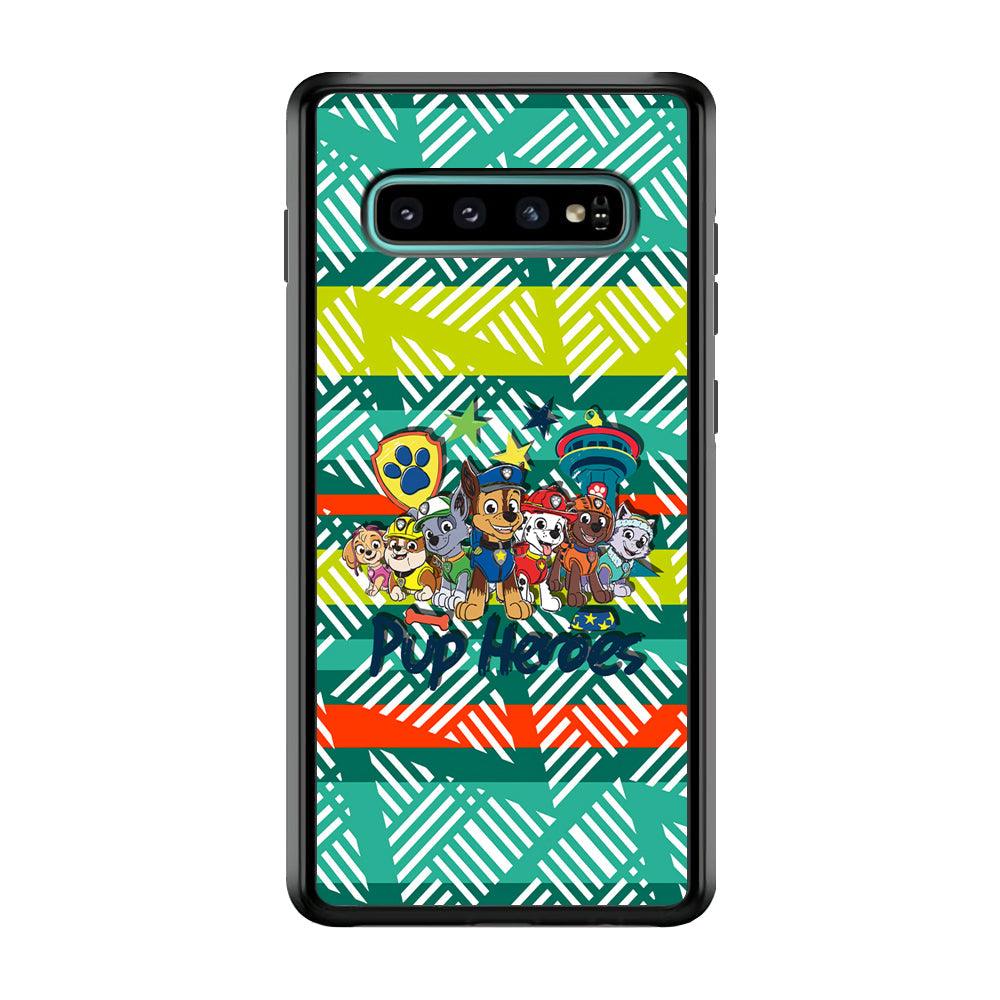 Paw Patrol The Pup Heroes Samsung Galaxy S10 Case-Rubber Black (2D Case)-Oxvistore