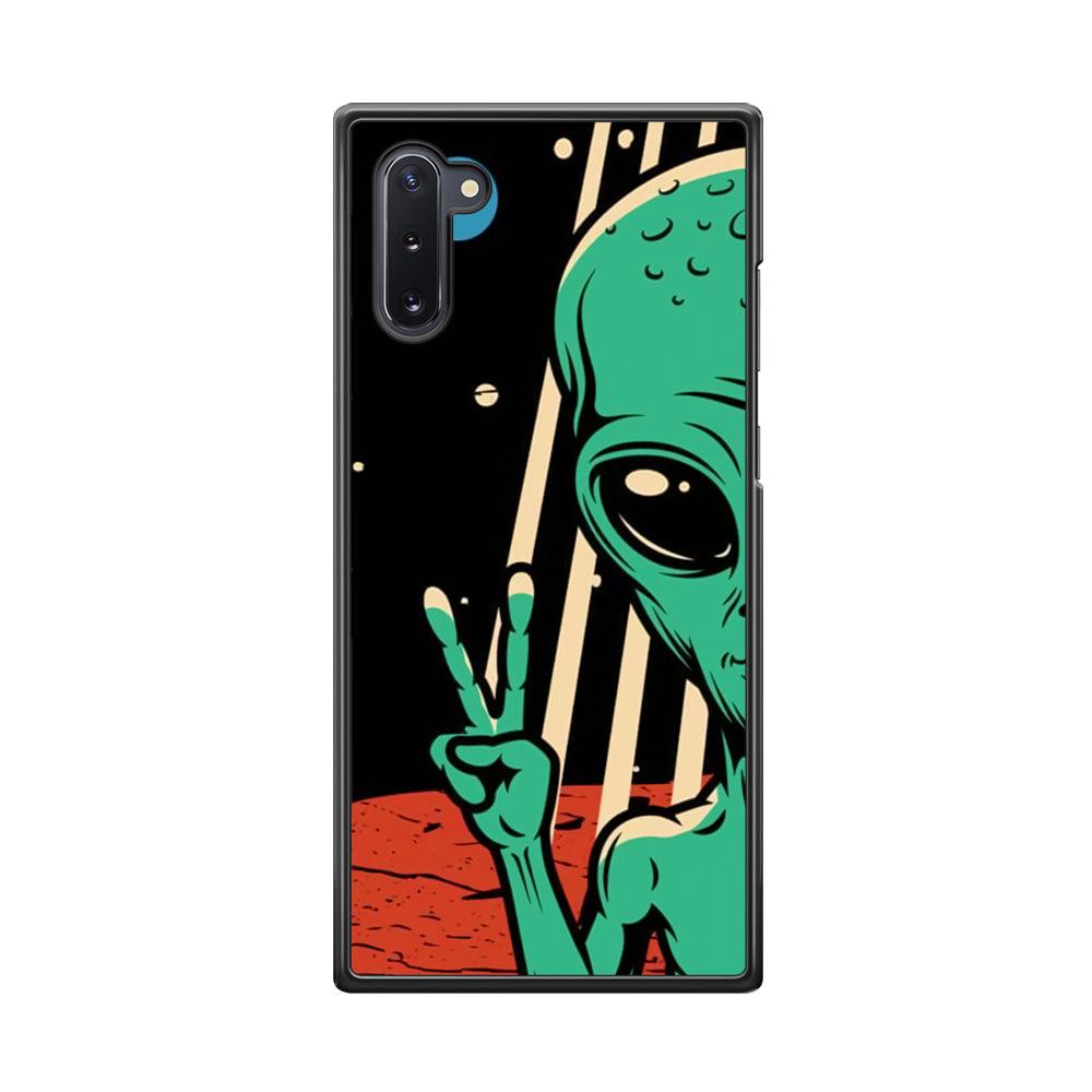 Peace from Another World Samsung Galaxy Note 10 Case-Rubber White (2D Case)-Oxvistore