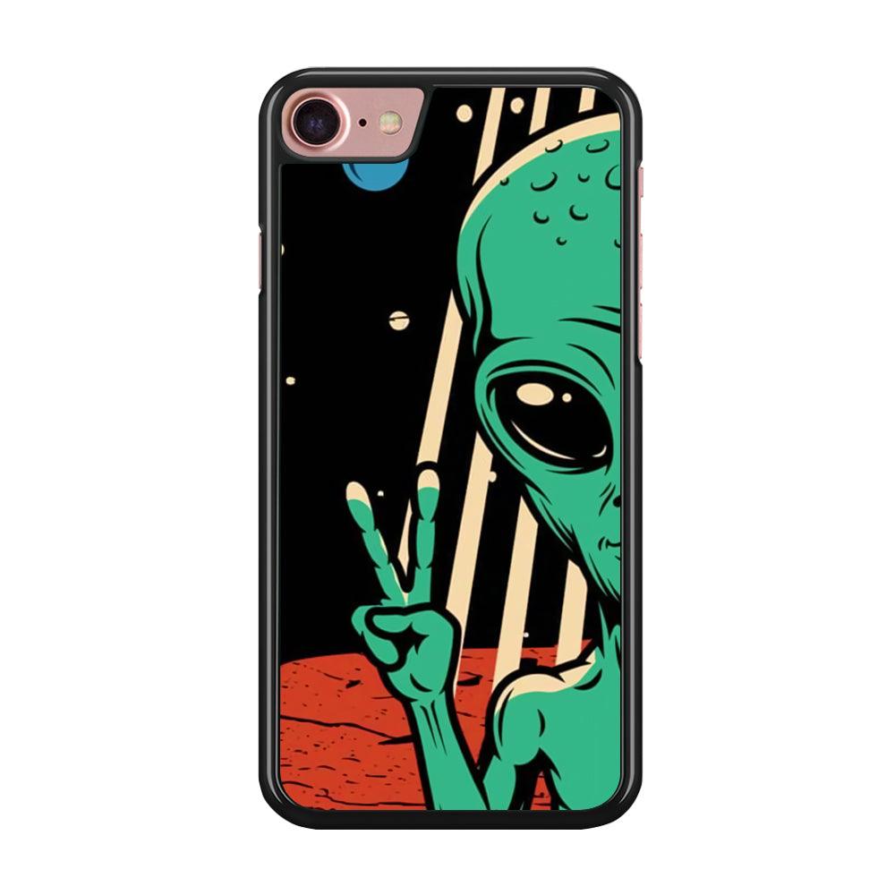 Peace from Another World iPhone 8 Case-Rubber Black (2D Case)-Oxvistore