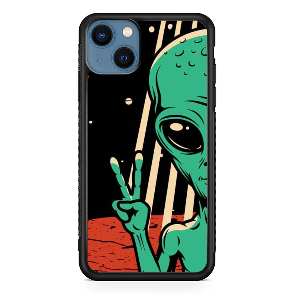 Peace from Another World iPhone 14 Plus Case-Rubber White (2D Case)-Oxvistore