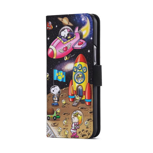 Peanuts Snoopy Space Travel Flip Wallet Phone Case-Oxvistore