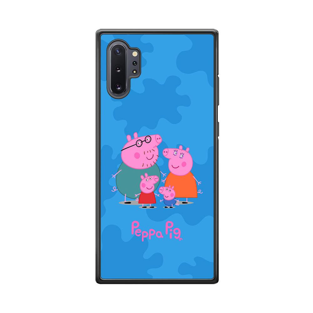 Peppa Pig Great Family Samsung Galaxy Note 10 Plus Case-Rubber Black (2D Case)-Oxvistore