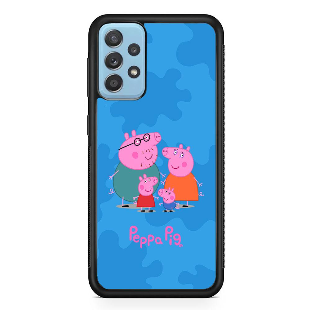Peppa Pig Great Family Samsung Galaxy A72 Case-Rubber Black (2D Case)-Oxvistore