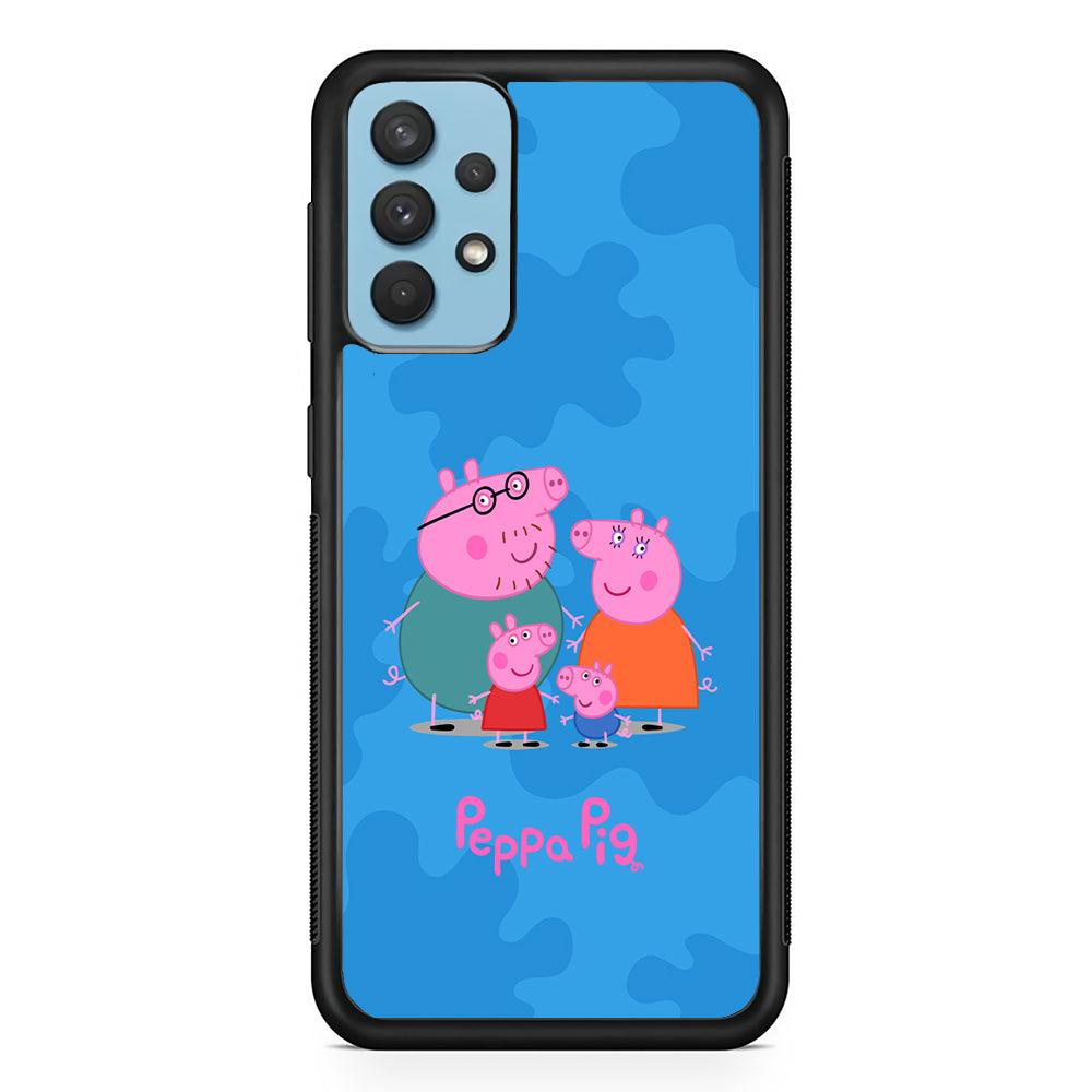 Peppa Pig Great Family Samsung Galaxy A32 Case-Rubber Black (2D Case)-Oxvistore