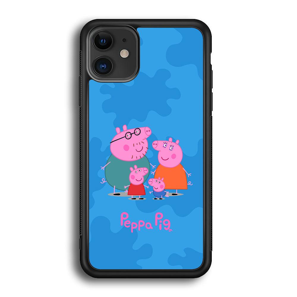 Peppa Pig Great Family iPhone 12 Case-Rubber Black (2D Case)-Oxvistore