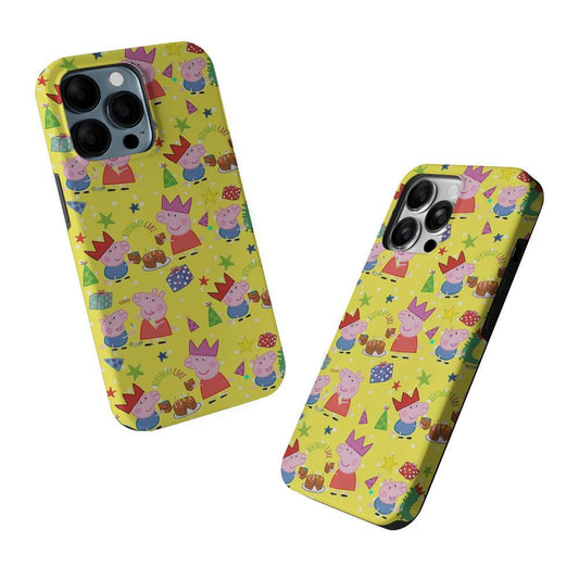 Peppa Pig Happy Birthday Yellow 2 in 1 Tough Phone Case-Oxvistore