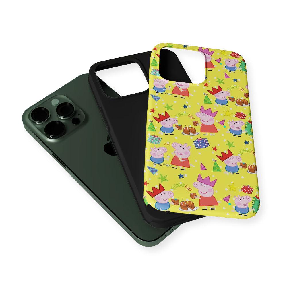 Peppa Pig Happy Birthday Yellow 2 in 1 Tough Phone Case-Oxvistore