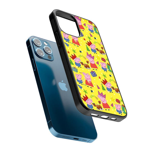 Peppa Pig Happy Birthday Yellow 2D Rubber Phone Case-Oxvistore