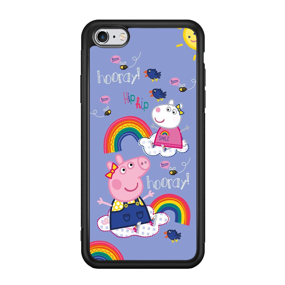 Peppa Pig Rainbow Hip Hop iPhone 6 Plus | 6s Plus Case-Rubber Black (2D Case)-Oxvistore
