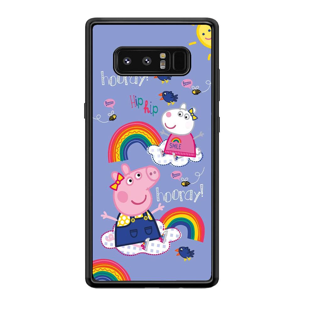 Peppa Pig Rainbow Hip Hop Samsung Galaxy Note 8 Case-Rubber Black (2D Case)-Oxvistore