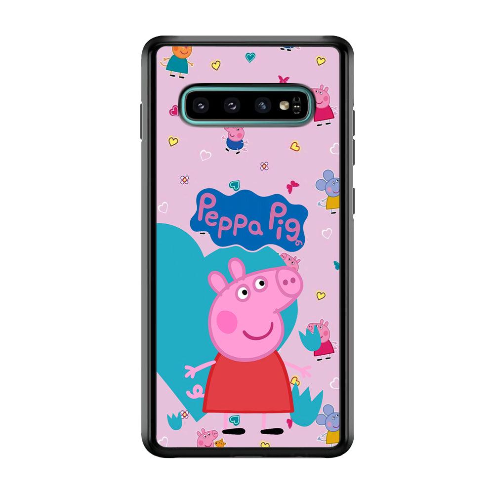 Peppa Pig Smile Always On Samsung Galaxy S10 Case-Rubber Black (2D Case)-Oxvistore