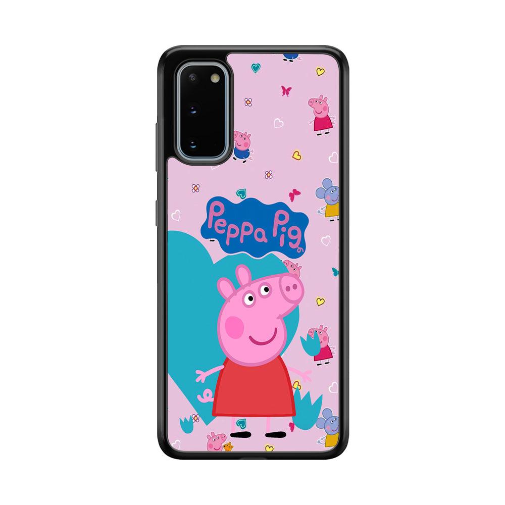 Peppa Pig Smile Always On Samsung Galaxy S20 Case-Rubber Black (2D Case)-Oxvistore
