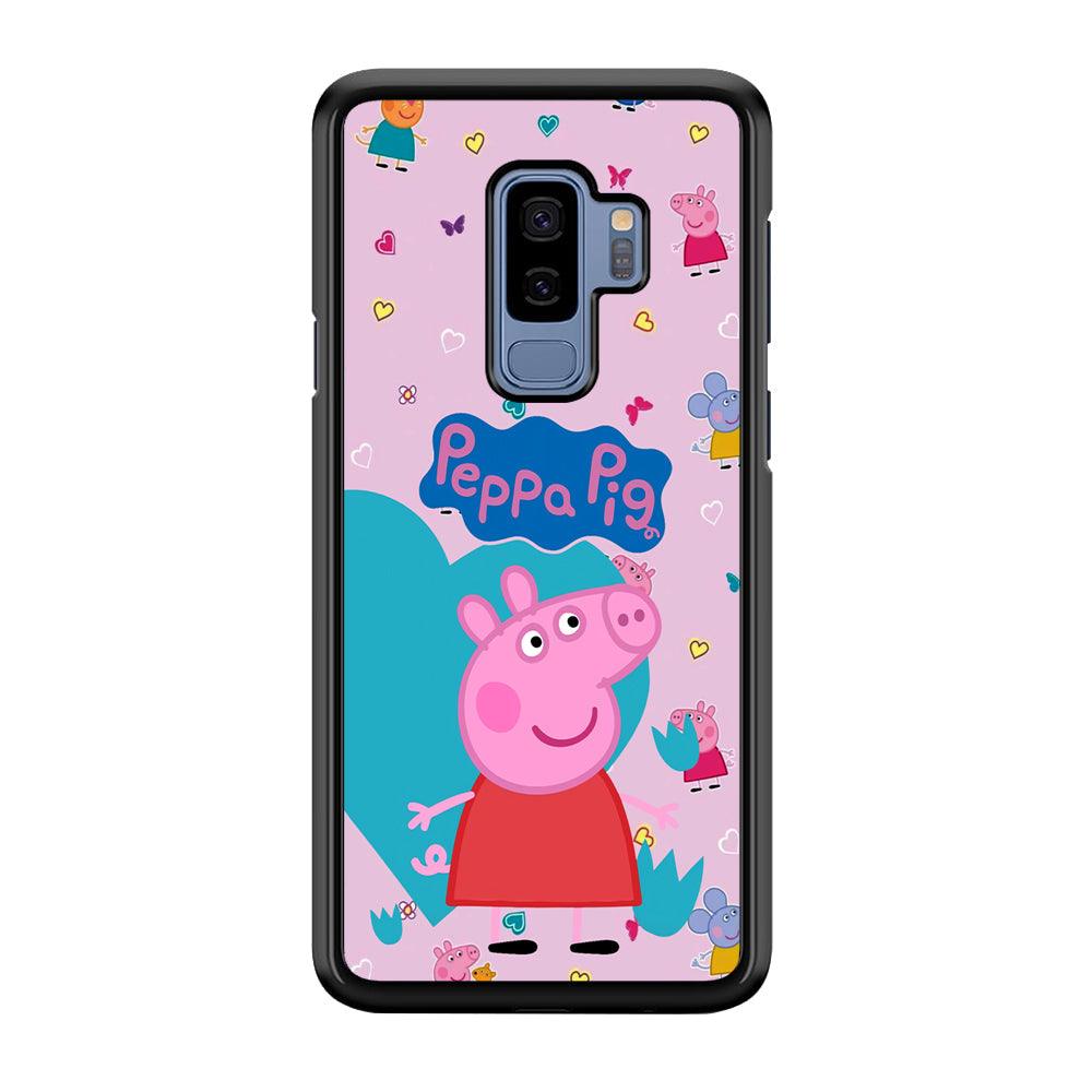 Peppa Pig Smile Always On Samsung Galaxy S9 Plus Case-Rubber Black (2D Case)-Oxvistore