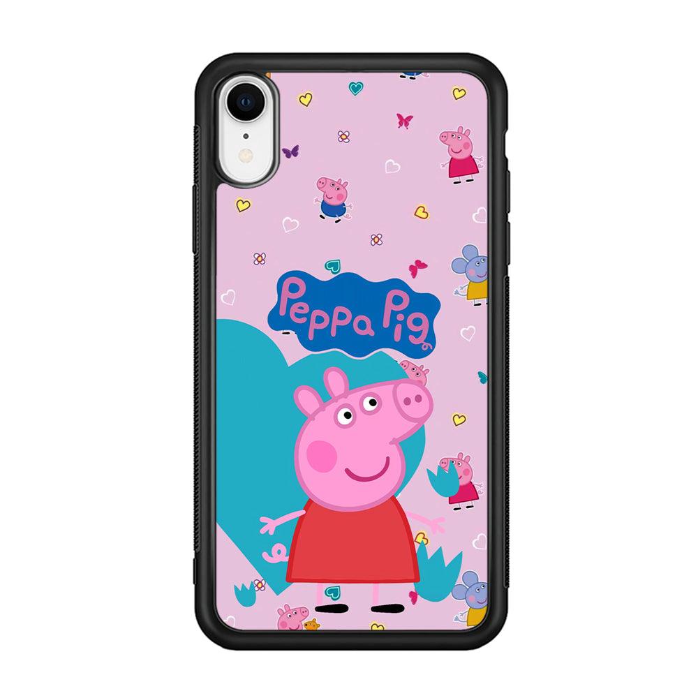 Peppa Pig Smile Always On iPhone XR Case-Rubber Black (2D Case)-Oxvistore