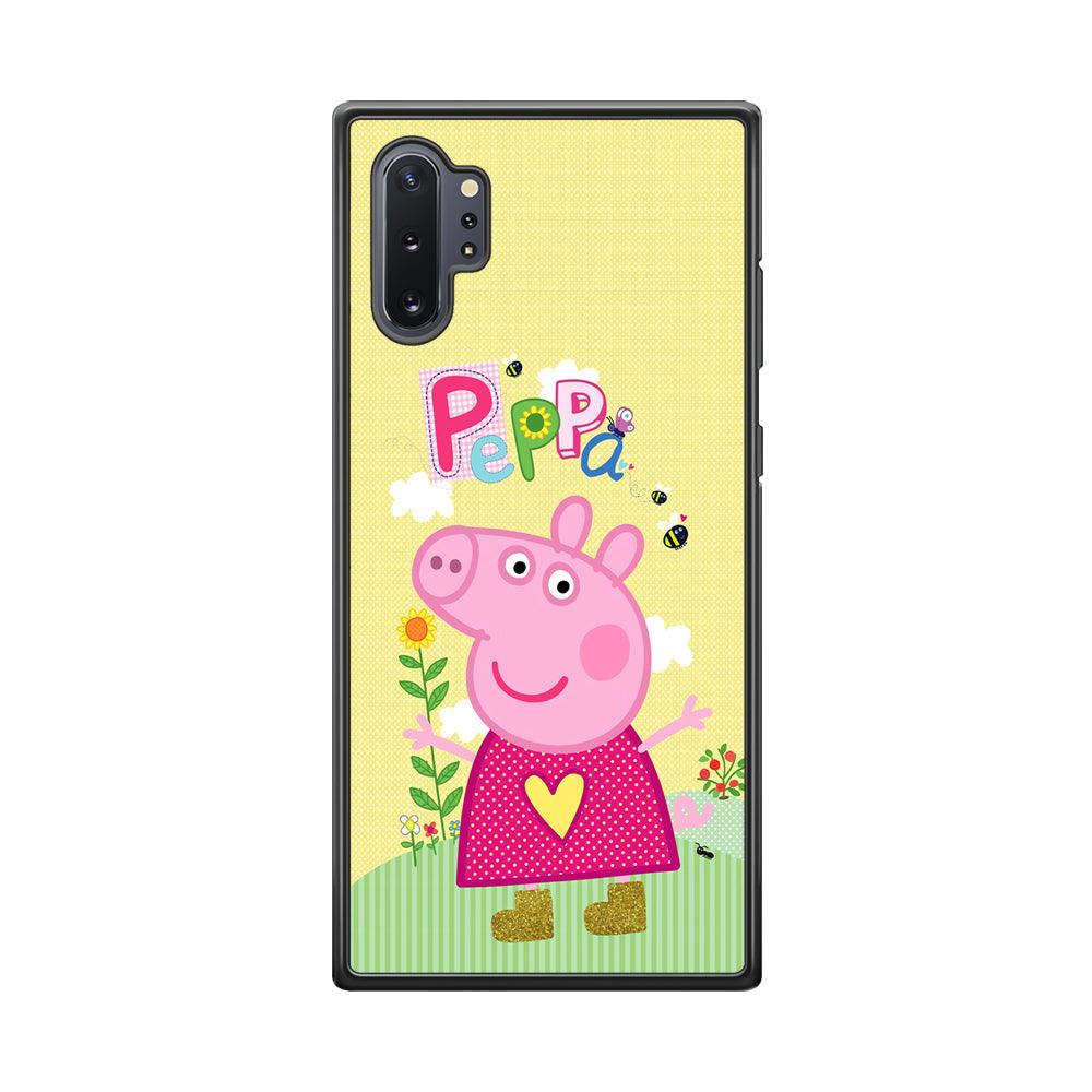 Peppa Pig Sunday Gardening Samsung Galaxy Note 10 Plus Case-Rubber Black (2D Case)-Oxvistore