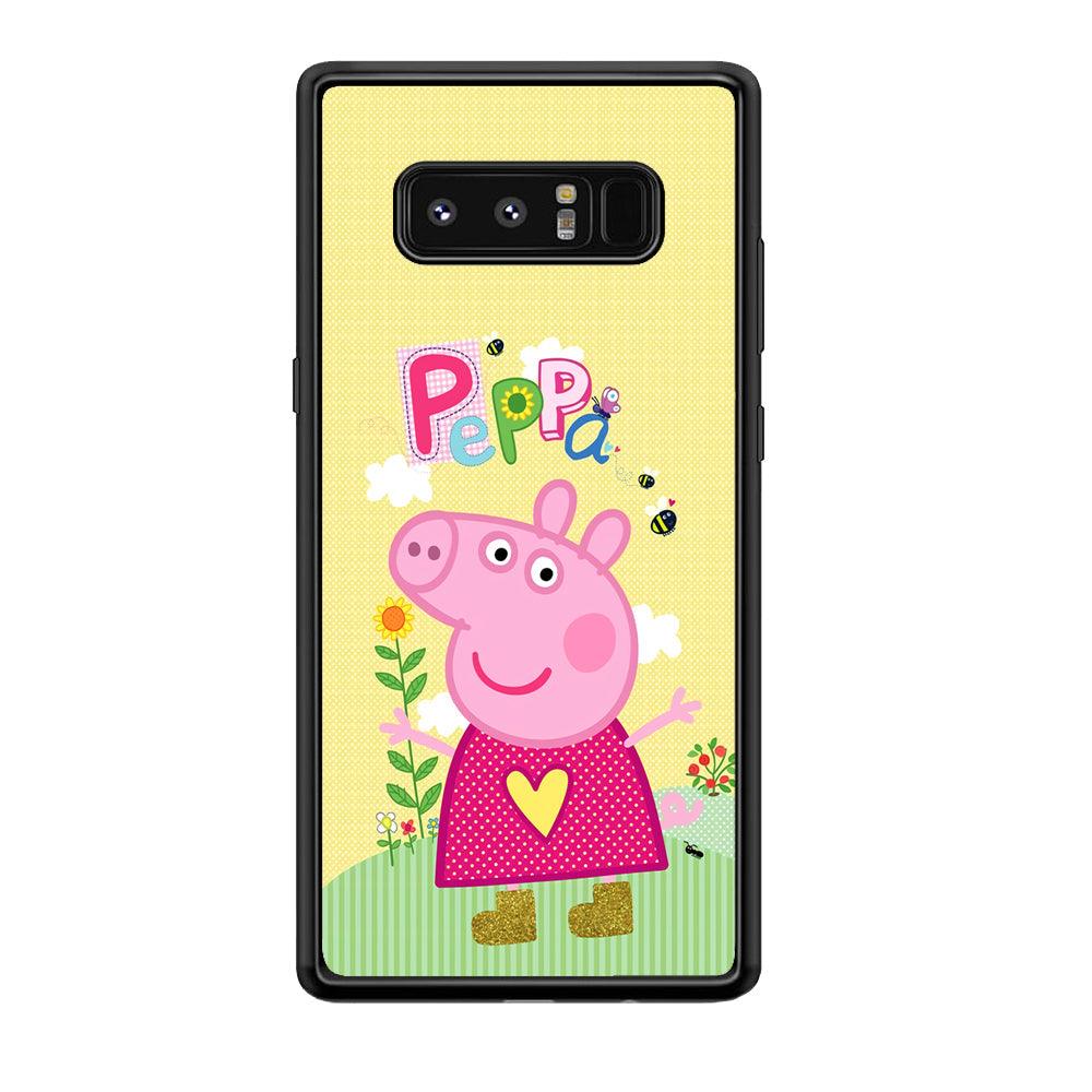 Peppa Pig Sunday Gardening Samsung Galaxy Note 8 Case-Rubber Black (2D Case)-Oxvistore